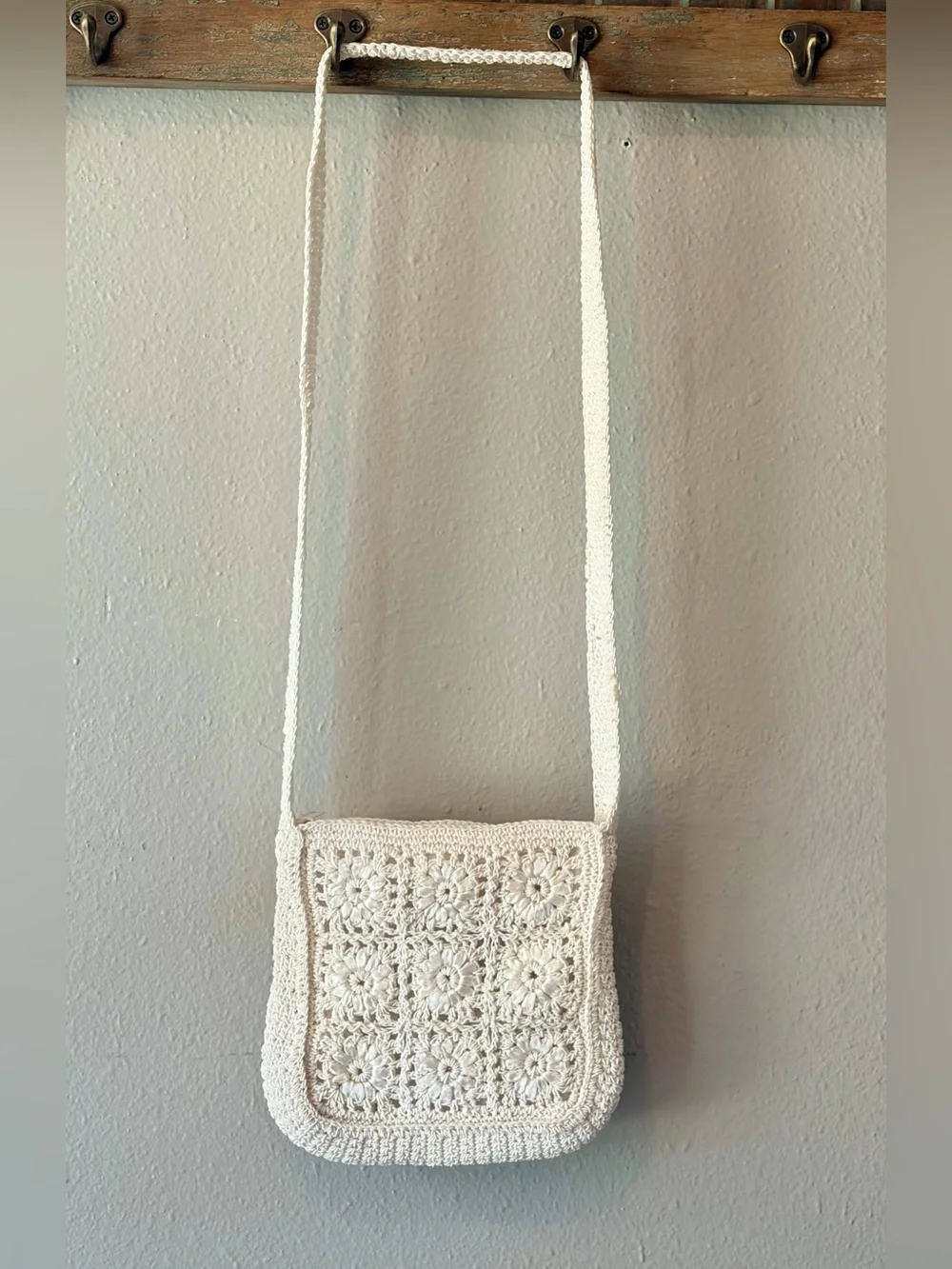 Boho Crochet Shoulder Bag - Picture 1 of 9